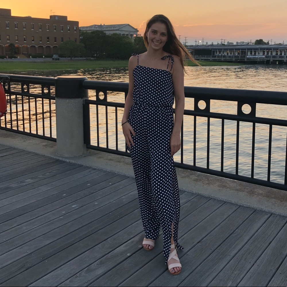 Long Polka dot jumpsuit romper!! Summer fun!! 🤩🤩